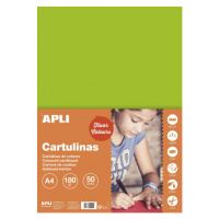 APLI sada barevných papírů, A4, 170 g, fluo-zelený - 50 ks