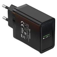 Vention 1-port USB Wall Quick Charger (18W) Black