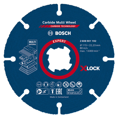 BOSCH Expert 115mm univerzální řezný kotouč Carbide Multi Wheel X-LOCK/M14