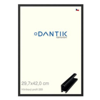 DANTIK rámeček 29,7 × 42, ALU profil 7269 Černý matný plexi čiré