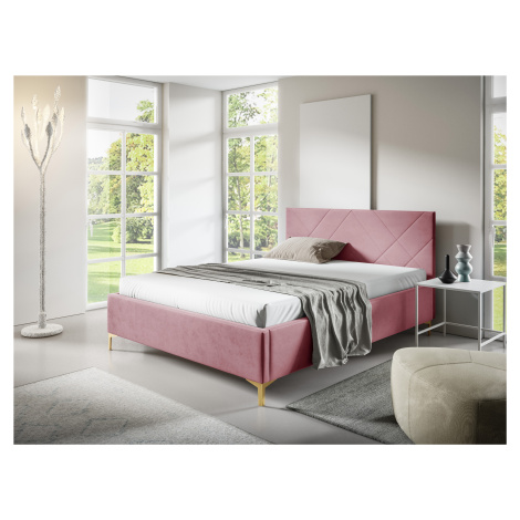 Eka Čalouněná postel SARAH+ 160x200 cm Barva látky Trinity: (2319) Světlá růžová, Úložný prostor