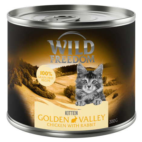 Wild Freedom Kitten - 12 x 200 g "Golden Valley" - králík a kuřecí
