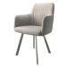 DELIFE Jídelní židle Greg-Flex světle šedá plochá tkanina oválná podnož nerezové oceli