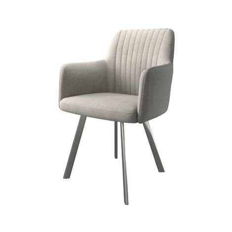 DELIFE Jídelní židle Greg-Flex světle šedá plochá tkanina oválná podnož nerezové oceli