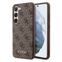 Guess GUHCS23SG4GFBR S23 S911 hnědá/brown hard case 4G Metal Gold Logo