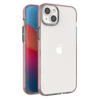 Spring Case Silikonové pouzdro s rámečkem pro iPhone 14 Plus světle růžové