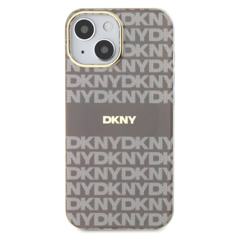 Zadní kryt DKNY PC/TPU Repeat Pattern Tonal Stripe Magsafe pro Apple iPhone 13, béžová