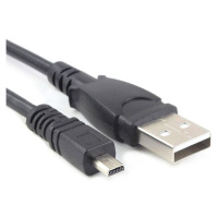 PremiumCord Kabel USB, A-B mini, 8pinů, 2m Sanyo, Panasonic LUMIX ku2m2d Černá