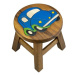 Dřevěná dětská stolička - AUTO MODRÉ