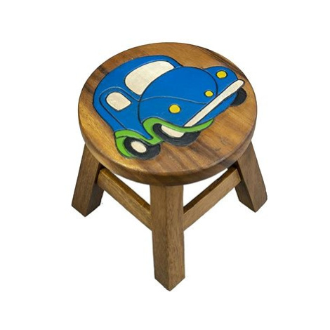 Dřevěná dětská stolička - AUTO MODRÉ AK Trading
