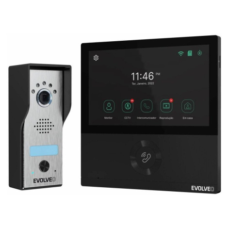 EVOLVEO DoorPhone AHD7, Sada domácího WiFi videotelefonu s ovládáním brány nebo dveří černý moni