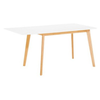 Bílý jídelní stůl s bočným prodloužením 120/155 x 80 cm MEDIO, 58811