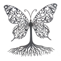 Signes Grimalt Kořeny Butterfly Nástěnná Ornament Černá