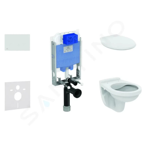 IDEAL STANDARD ProSys Set předstěnové instalace, klozet Alpha se sedátkem, tlačítko Oleas M1, bí