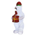 EMOS LED lední medvěd s vánočním dárkem, nafukovací, 240 cm, venkovní i vnitřní, studená bílá DC