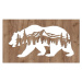 Dřevěný obraz na zeď - Medvěd a hory