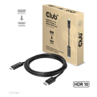 Club3D kabel DP 1.4 na HDMI, 4K120Hz nebo 8K60Hz HDR10, M/M, 3m