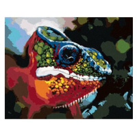 Diamondi - ABSTRAKTNÍ BAREVNÝ CHAMELEÓN, 40x50 cm, vypnuté plátno na rám