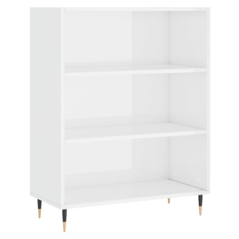 vidaXL Knihovna bílá s vysokým leskem 69,5x32,5x90 cm kompozitní dřevo