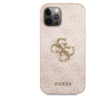 Guess PU 4G Metal Logo kryt iPhone 12/12 Pro růžový