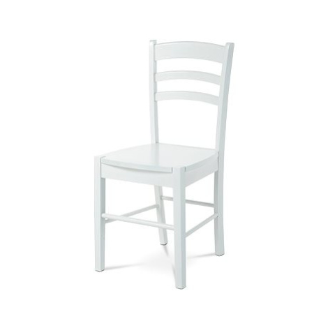 AUTRONIC Jídelní židle celodřevěná, bílá, nosnost 110 kg