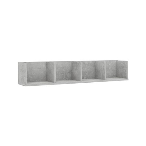 Shumee nástěnná na CD betonově šedá 100×18×18 cm dřevotříska, 801323