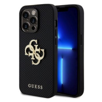 Guess PU Perforated 4G Glitter Metal Logo Zadní Kryt pro iPhone 15 Pro Max Black