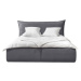 Tmavě šedá čalouněná dvoulůžková postel s úložným prostorem s roštem 160x200 cm Jade – Bobochic 
