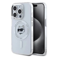 Karl Lagerfeld IML Choupette Head Metal Frame MagSafe Zadní Kryt pro iPhone 15 Pro Transparent