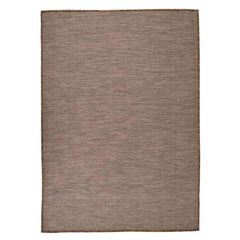vidaXL Venkovní hladce tkaný koberec 140x200 cm hnědá