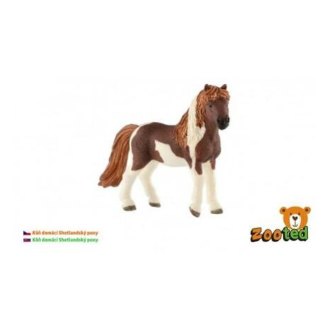 Kůň domácí Shetlandský pony zooted plast 12cm v sáčku