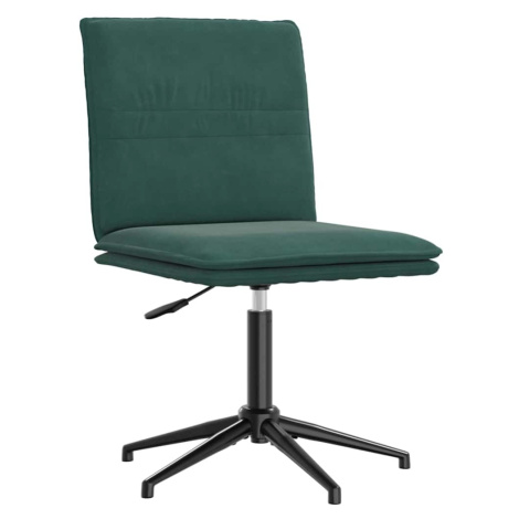 vidaXL Jídelní židle tmavě zelená samet