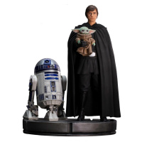 Figurka Star Wars: The Mandalorian - Luke Skywalker, R2-D2, Grogu, 42 cm