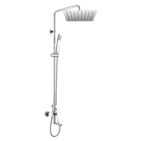 Mereo Eve vanová baterie s talířovou hranatou slim sprchou 300x300 mm, nerez CBE60101SDE3