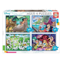 Puzzle Multi 4 Disney Educa 50-80-100-150 dílků od 5 let