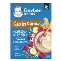 GERBER Kaše mléčná pšeničně-ovesná banán a malina 200 g, 6+