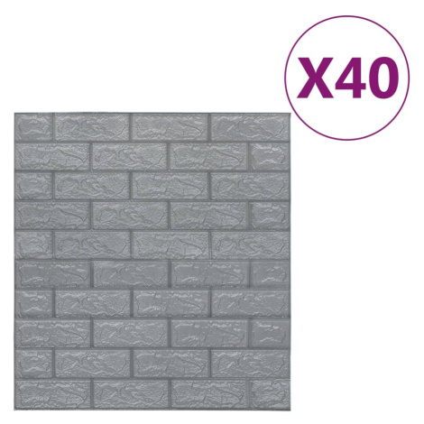 vidaXL 3D tapeta cihly samolepící 40 ks antracitová