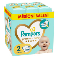 PAMPERS Premium Care plenky velikost 2 Mini 4-8kg měsíční balení 224ks