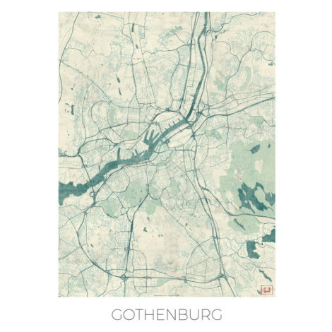 Mapa Gothenburg, Hubert Roguski, 30 × 40 cm