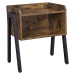 VASAGLE Kovový noční stolek hnědý 42x52 cm