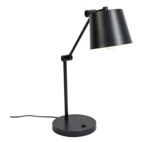 Černá stolní lampa s kovovým stínidlem (výška 60 cm) Hajo – White Label