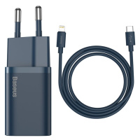 Basues Super Si 1C rychlonabíječka USB-C 20W PD EU s kabelem Lightning 1m Blue
