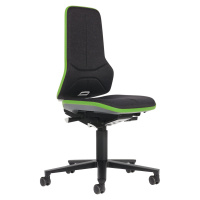bimos Pracovní otočná židle NEON, kolečka, permanentní kontakt, látka, zelený flexibilní pás