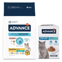 Advance granule 10 kg + kapsičky 12 x 85g - 15 % sleva - Sterilized Sensitive 10 kg + Feline Ste