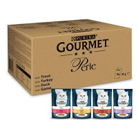 GOURMET Perle vybrané proužky mix s pstruhem, krocanem, kachnou a zvěřinou, 96 × 85 g