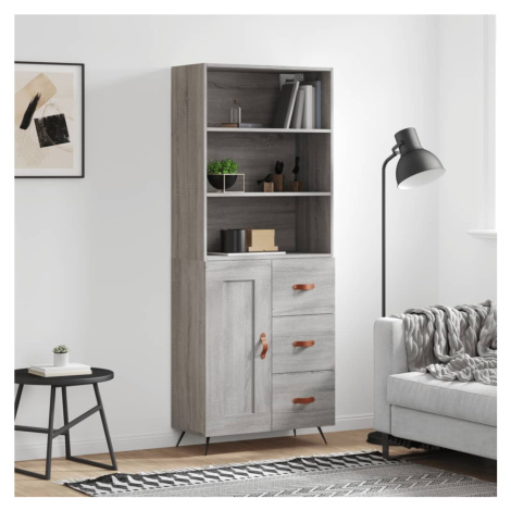 vidaXL Skříň highboard šedá sonoma 69,5 x 34 x 180 cm kompozitní dřevo