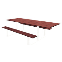 PROCITY Sestava stolu a laviček RIGA, délka 2000 mm, bílá / mahagon
