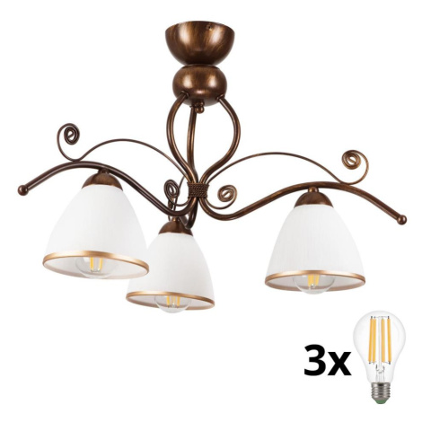 Brilagi - LED Přisazený lustr ANTICO 3xE27/60W/230V bronz patina 8590828000105