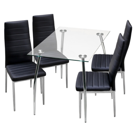 Jídelní stůl LATRAN + 4 židle SNAEFELL, černá Idea