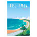 Ilustrace Vector art deco retro poster. Tel Aviv, Israel., Mikalai Manyshau, (26.7 x 40 cm)